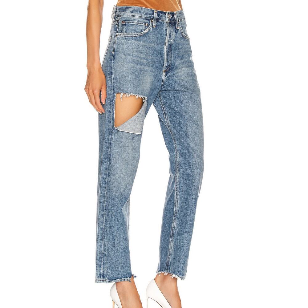 Agolde 90's Jeans High Rise Straight Leg Denim Size 31 Button Fly Organic Cotton